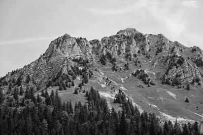 Panoramic view of landscape and mountains against sky