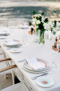 Place setting on table