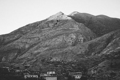 Scenic view of mountains against clear sky