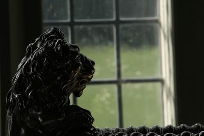 Close-up of lion statue