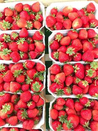 Full frame shot of strawberries in market