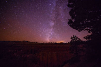 Scenic view of stars glowing in sky at night