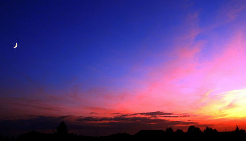 Scenic view of dramatic sky during sunset