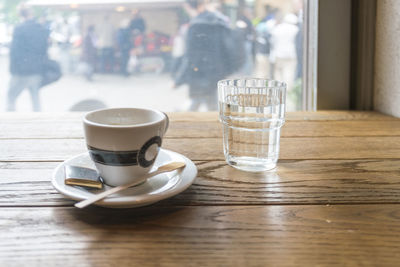 Cup of espresso at a cafe in stockholm