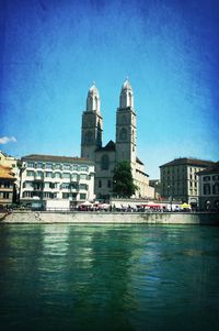 View of church against blue sky