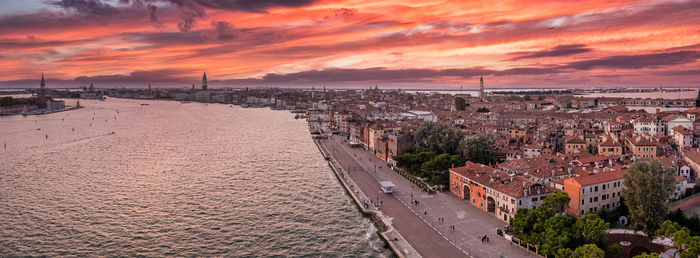 Aerial view of venice near saint mark's square