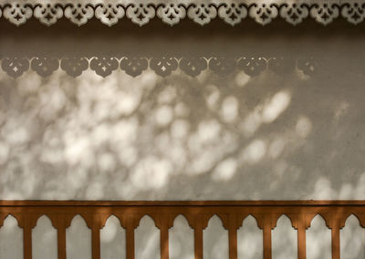 Low angle view of railings against sky