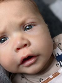 Close-up portrait of cute baby