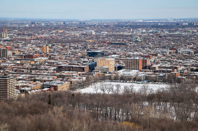 High angle view of townscape against sky