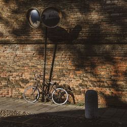 Bicycle against wall