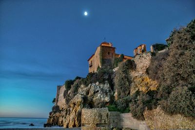 View of built structure in water