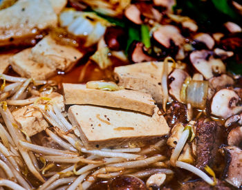 Full frame shot of chopped vegetables in plate