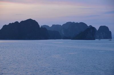 Scenic view of sea against sky at sunset