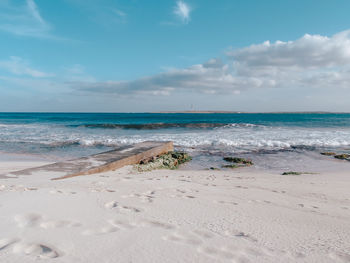 Scenic view of beach against sky