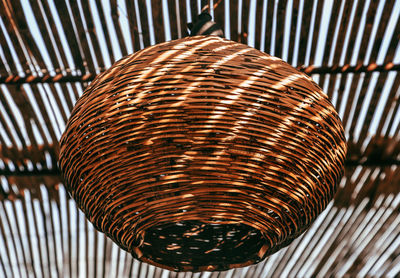 Close-up of wicker basket