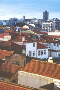 High angle view of buildings