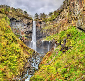 Scenic view of waterfall