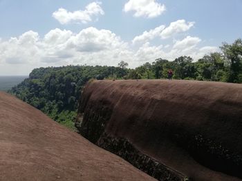 Scenic view of land against sky