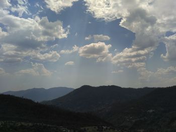 Scenic view of mountains against sky