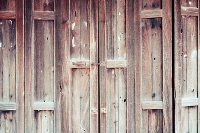 Full frame shot of closed wooden door