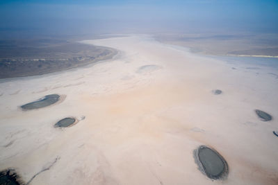 Aerial view of land against sky