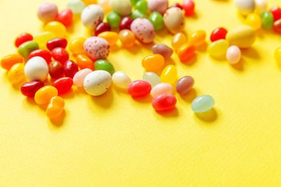 Close-up of pills on pink background