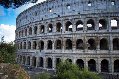 Exterior of colosseum in city