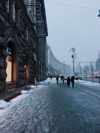 People on street in winter