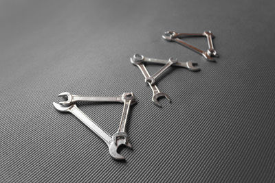 High angle view of chain