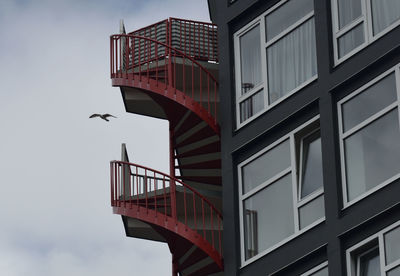 Low angle view of bird flying against sky