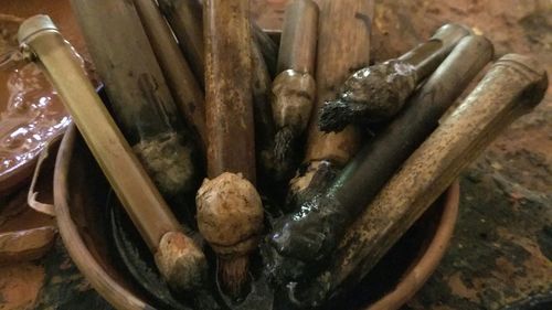 Close-up of food on table