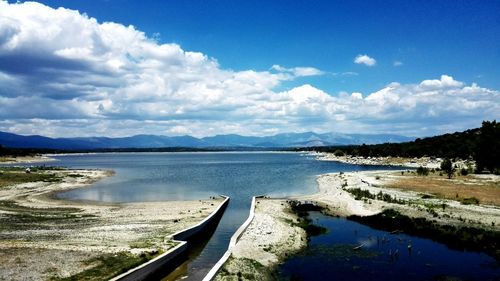 Panoramic view of lake against sky