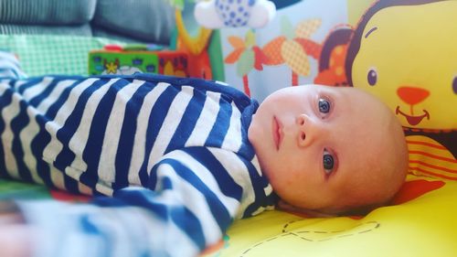 Close-up portrait of cute baby