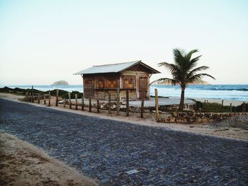 View of sea against clear sky