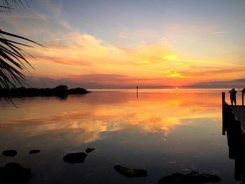 Scenic view of sea at sunset