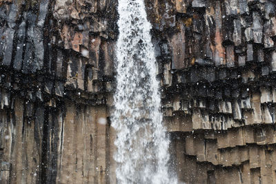 Full frame shot of icicles on rock