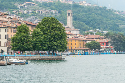 The lakeside of lovere in the lake iseo