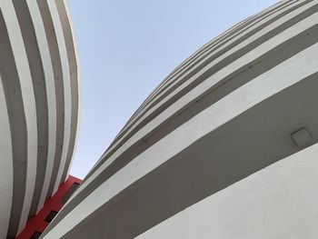 Low angle view of modern building against clear sky