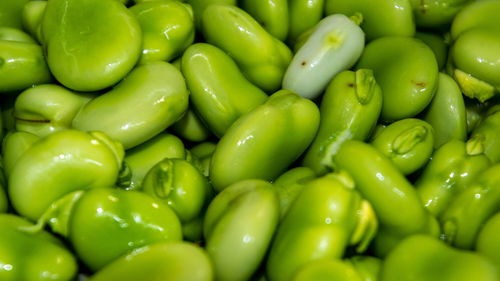 Full frame shot of green chili peppers