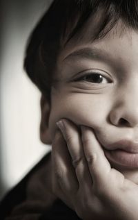 Close-up portrait of cute boy