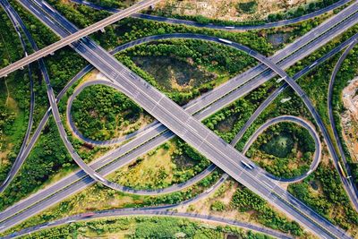 High angle view of elevated road