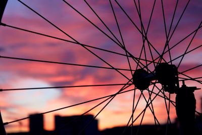 Close-up of silhouette against sky at sunset