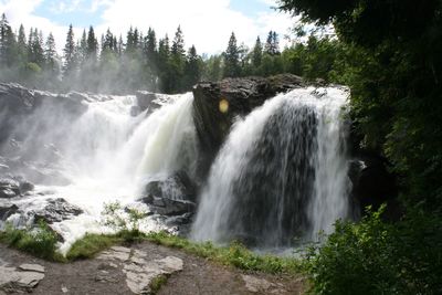 Scenic view of waterfall