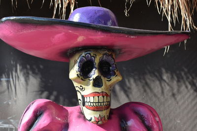 Close-up of human skull