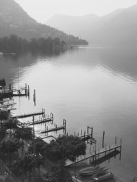 Scenic view of lake and mountains