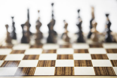 Close-up of chess against blurred background