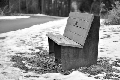 Hiking trail bench in a park