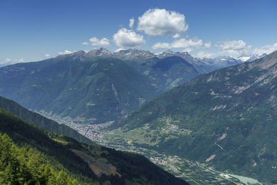 Scenic view of mountains against sky