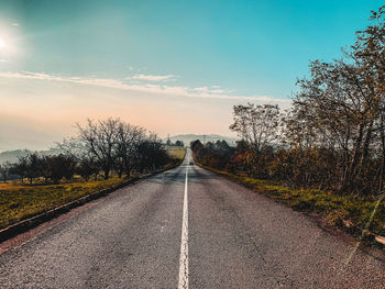 Surface level of road against sky