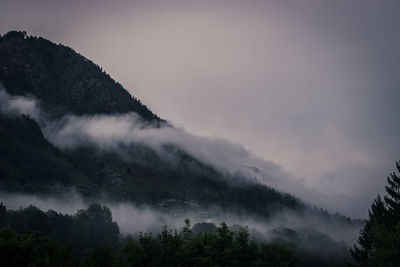 Low angle view of mountain against sky